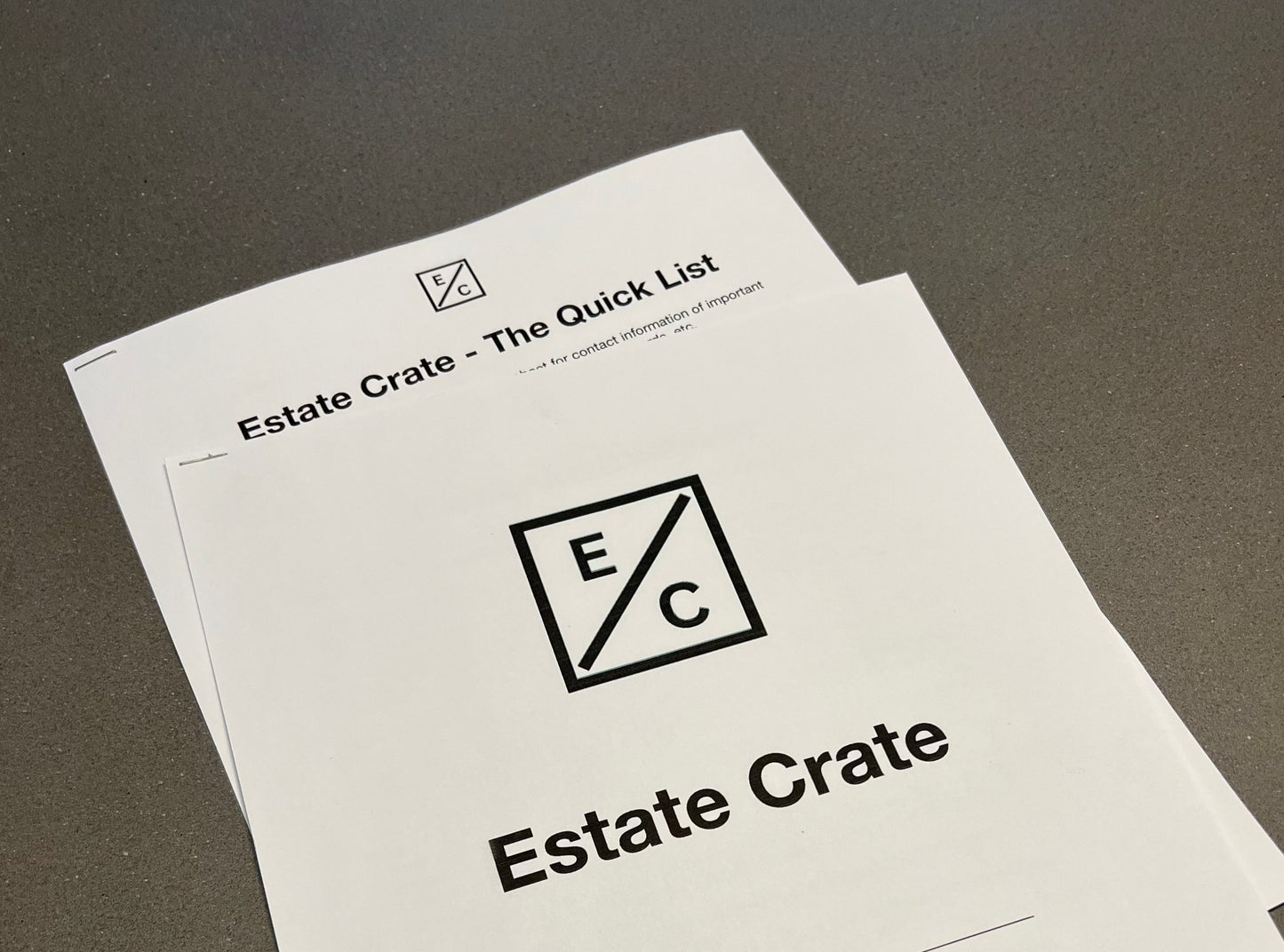 Estate Crate Quick List and Cover