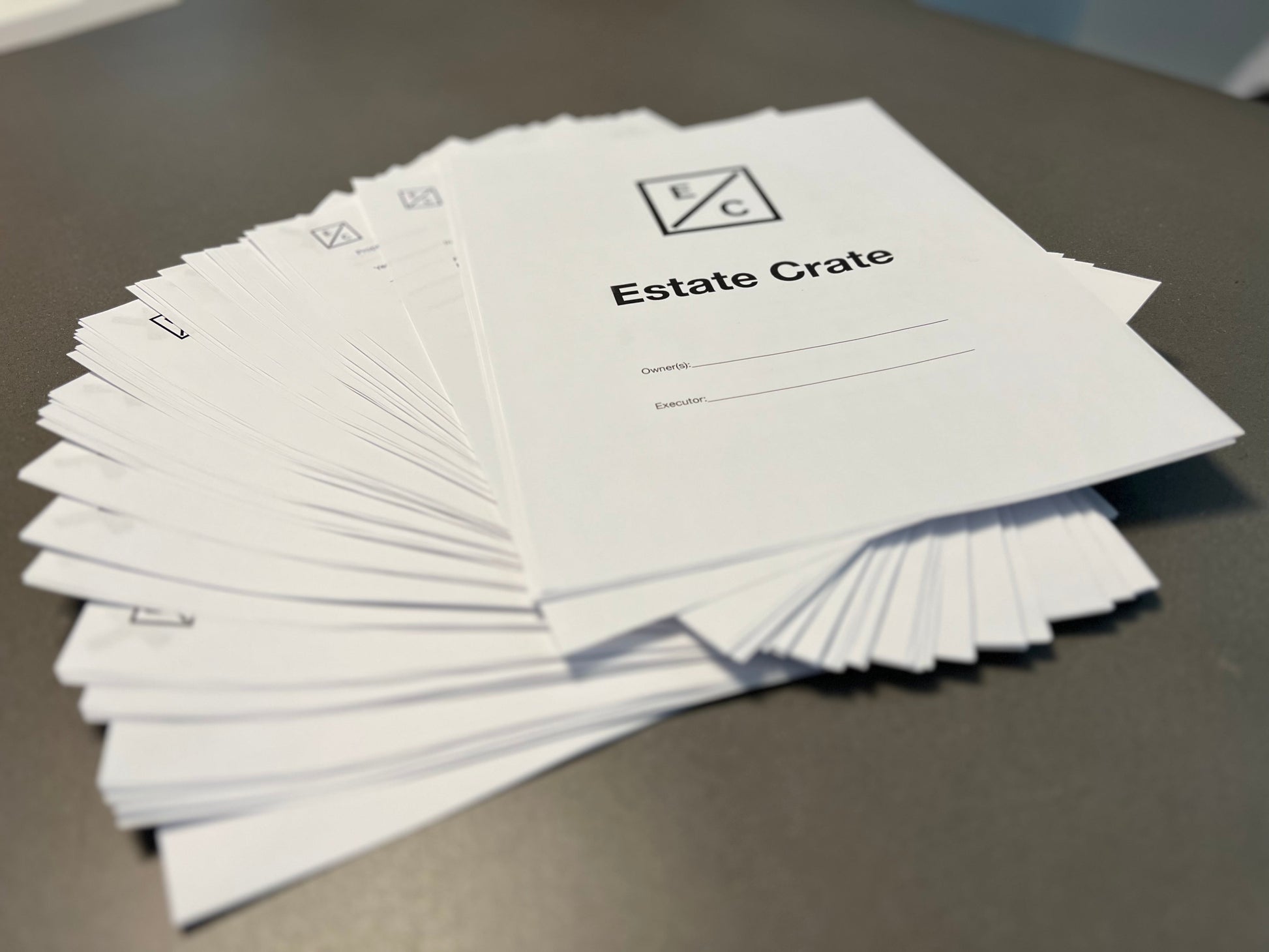 Estate Crate workbook spread
